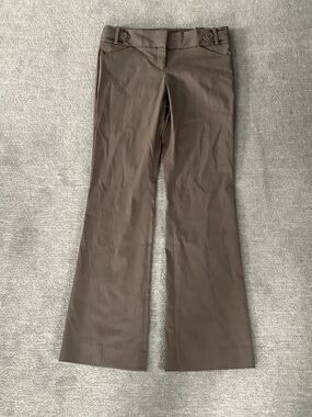 The Limited NWT Exact Stretch Classic Flare Taupe Pinstripe Trousers Sz. 6